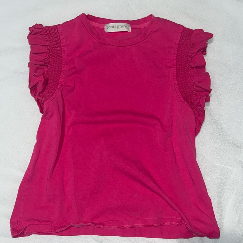 Pink pants store ruffle top